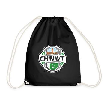 Chiniot Pakistan Flag Badge Souvenir de Voyage Timbre Souvenir - Sac de sport léger - noir - Devant