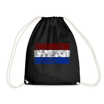 Drapeau des Pays-Bas Vintage - Sac de sport léger - noir - Devant