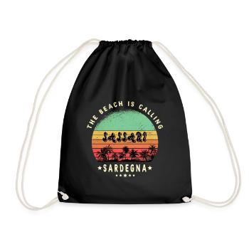 Sassari Sardinia Italy beach design - Drawstring Bag - black - Front