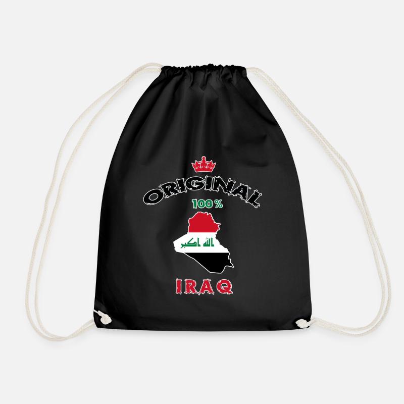 Irak Original 100% Flaggen Design - Turnbeutel - Schwarz