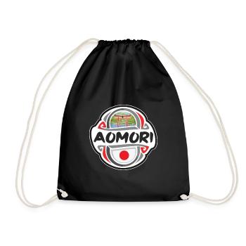 Aomori Japon Drapeau Badge Souvenir de Voyage Timbre - Sac de sport léger - noir - Devant