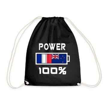 New Zealand and France Power 100% - Drawstring Bag - black - Front