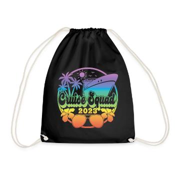 Cruise Squad 2023 Cruising Family Friends Vacation - Drawstring Bag - black - Front