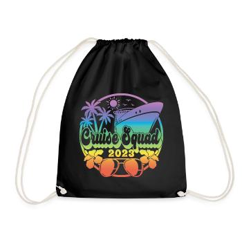 Cruise Squad 2023 Cruising Family Friends Vacation - Drawstring Bag - black - Front
