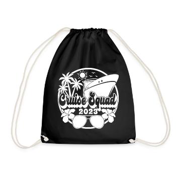 Cruise Squad 2023 Cruising Family Friends Vacation - Drawstring Bag - black - Front