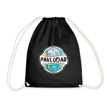 Pavlodar Kazakhstan Drapeau Voyage Souvenir Badge Sta - Sac de sport léger - noir - Devant