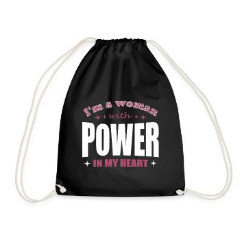 Power in my Heart Woman - Turnbeutel - Schwarz - Vorne