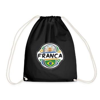 Franca Brésil Drapeau Badge Voyage Souvenir Timbre - Sac de sport léger - noir - Devant