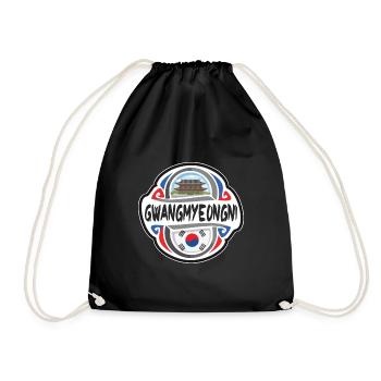 Gwangmyeongni Südkorea Flagge Reise Souvenir Bad - Turnbeutel - Schwarz - Vorne