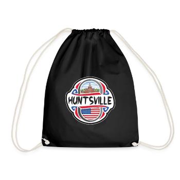 Huntsville USA United States Flag Travel Souvenir - Drawstring Bag - black - Front