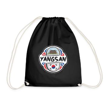 Yangsan Südkorea-Flaggen-Reise-Andenken-Abzeichen Sta - Turnbeutel - Schwarz - Vorne