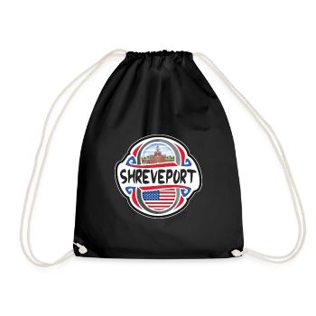 Shreveport USA Flagge Reisesouvenir - Turnbeutel - Schwarz - Vorne