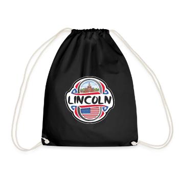 Lincoln USA Drapeau des États-Unis Souvenir de voyage Bad - Sac de sport léger - noir - Devant