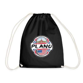 Plano USA Vereinigte Staaten Flagge Reise Souvenir Abzeichen - Turnbeutel - Schwarz - Vorne