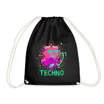 TrippyTECHNO - Turnbeutel - Schwarz - Vorne