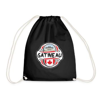 Gatineau Kanada Flagge Abzeichen Reise Souvenir Briefmarke - Turnbeutel - Schwarz - Vorne