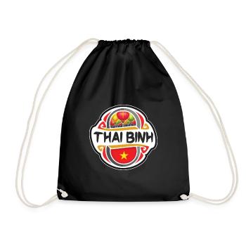 Thai Binh Vietnam Flag Badge Souvenir de Voyage Timbre Souvenir - Sac de sport léger - noir - Devant