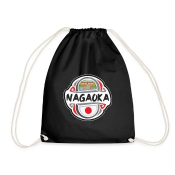 Nagaoka Japan Flagge Abzeichen Reise Souvenir Briefmarke - Turnbeutel - Schwarz - Vorne