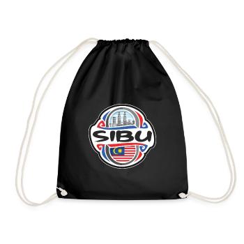 Sibu Malaisie Drapeau Badge Voyage Souvenir Timbre - Sac de sport léger - noir - Devant