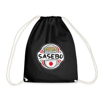 Sasebo Japon drapeau insigne voyage souvenir timbre - Sac de sport léger - noir - Devant