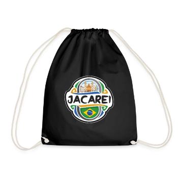 Jacarei Brésil Drapeau Badge Voyage Souvenir Timbre - Sac de sport léger - noir - Devant