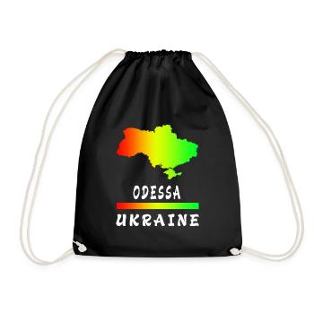 Odessa Ukraine rainbow design - Drawstring Bag - black - Front