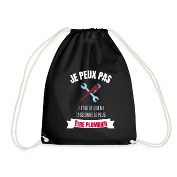 je peux pas je fais ma passion être plombier - Sac de sport léger - noir - Devant