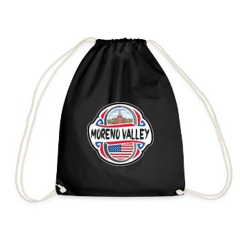Moreno Valley USA United States Flag Travel Souven - Drawstring Bag - black - Front
