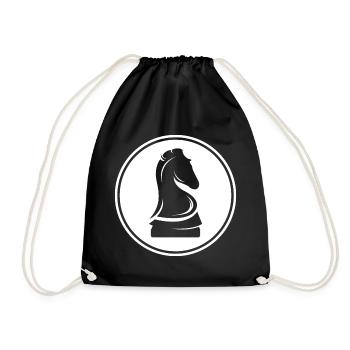 rook horse icon logo icon graphic illustration - Drawstring Bag - black - Front
