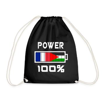Palestine and France are in power - Drawstring Bag - black - Front