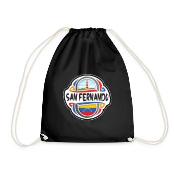 San Fernando Venezuela Flagge Reise Souvenir Abzeichen - Turnbeutel - Schwarz - Vorne