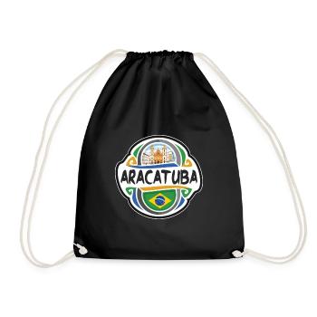 Aracatuba Brésil Drapeau Badge Voyage Souvenir Timbre - Sac de sport léger - noir - Devant