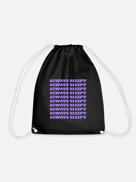 Always Sleepy - Drawstring Bag - black