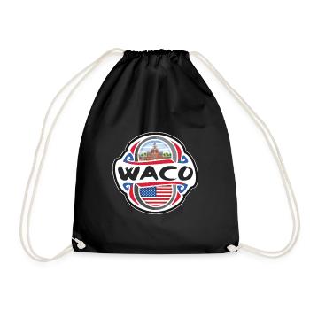 Waco USA Vereinigte Staaten Flagge Reise Souvenir Abzeichen - Turnbeutel - Schwarz - Vorne