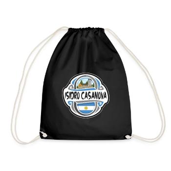 Isidro Casanova Argentina Flag Travel Souvenir Bad - Drawstring Bag - black - Front