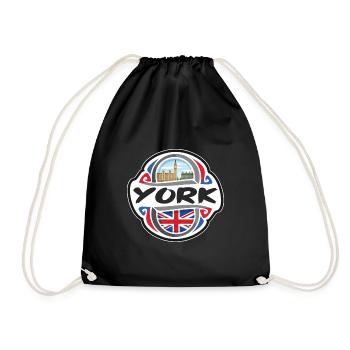 York Royaume-Uni Royaume-Uni Drapeau Voyage Souvenir Badge - Sac de sport léger - noir - Devant