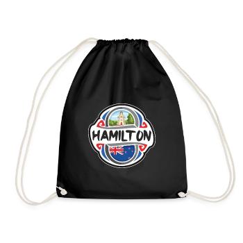 Hamilton Drapeau de la Nouvelle-Zélande Voyage Souvenir Badge St - Sac de sport léger - noir - Devant