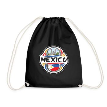 Mexiko Philippinen Flagge Reise Souvenir Abzeichen Stam - Turnbeutel - Schwarz - Vorne
