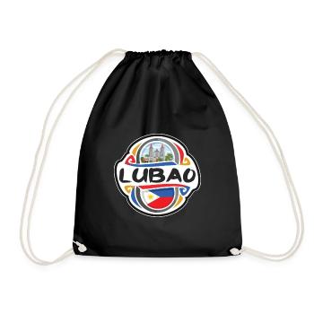 Lubao Philippines Flag Badge Travel Souvenir Stamp - Drawstring Bag - black - Front
