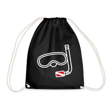 Scuba Diving Equipment and flagg - Drawstring Bag - black - Front