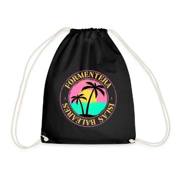 Formentera Été Sun Beach Sea Palms Vacances - Sac de sport léger - noir - Devant