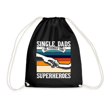 Single Father Single Dad - Drawstring Bag - black - Front
