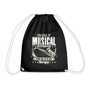 Saxophone Orchestra Music Gift Idea - Drawstring Bag - black - Front