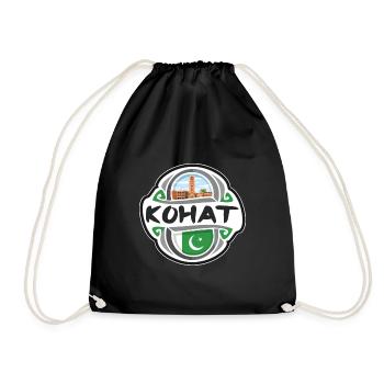 Kohat Pakistan Drapeau Badge Voyage Souvenir Timbre - Sac de sport léger - noir - Devant