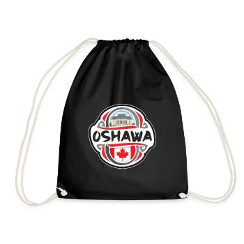 Oshawa Kanada Flagge Abzeichen Reise Souvenir Briefmarke - Turnbeutel - Schwarz - Vorne