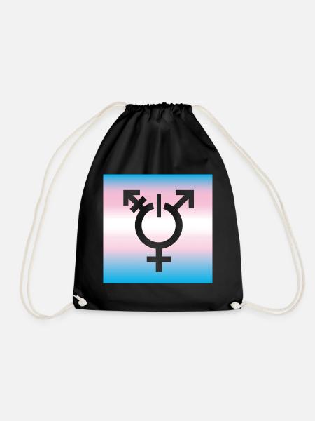 transgender flagge LBGTQ queer symbol toleranz CSD - Turnbeutel - Schwarz