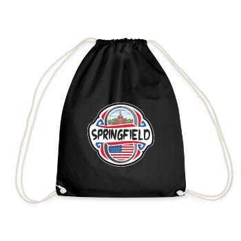 Springfield USA Flagge Reisesouvenir - Turnbeutel - Schwarz - Vorne