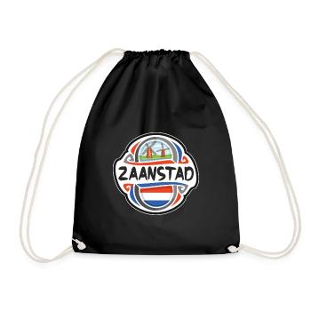 Zaanstad Netherlands Flag Travel Souvenir Badge St - Drawstring Bag - black - Front
