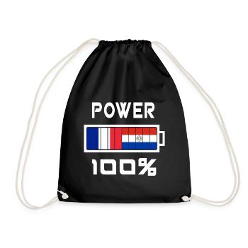 Paraguay and France Power 100% - Drawstring Bag - black - Front
