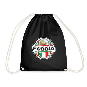 Foggia Italien Flagge Abzeichen Reise Souvenir Stempel - Turnbeutel - Schwarz - Vorne